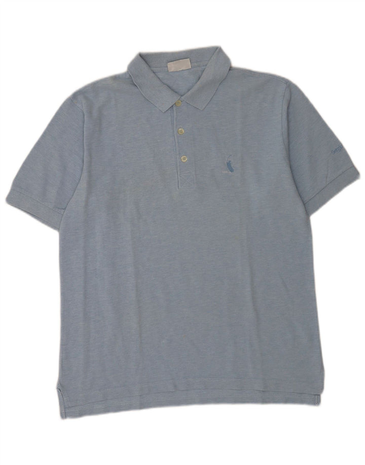 Sergio Tacchini Polo Hombre IT 50 Algodón Moteado Azul Medio