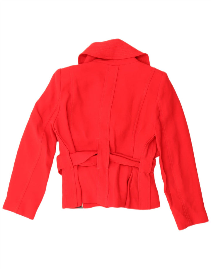 Zara Mujer Abrigo Corto ES 40 XL Rayón Rojo