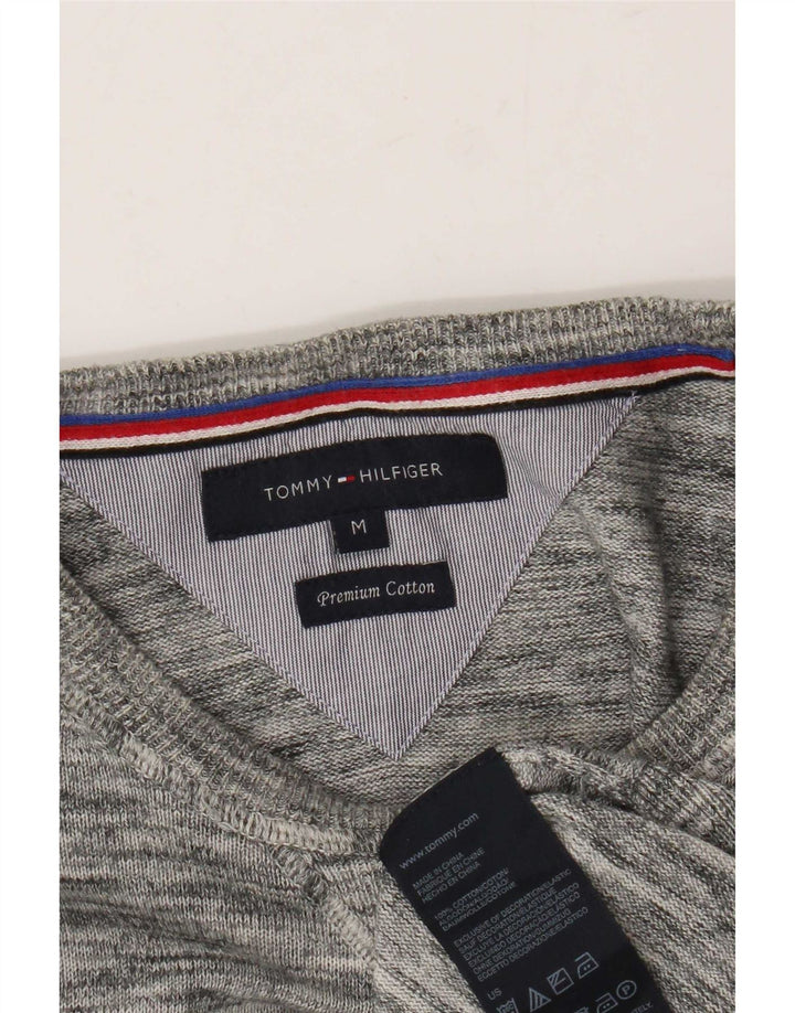 Tommy Hilfiger Jersey con cuello barco para hombre de algodón moteado en gris medio