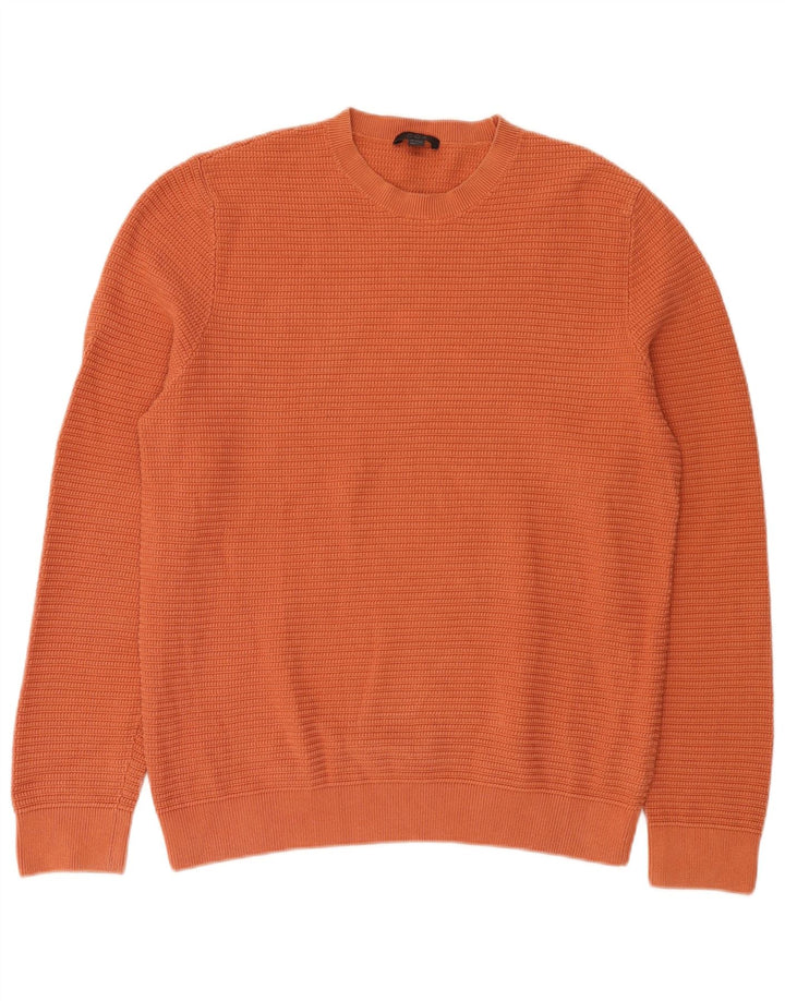 Cos - Jersey de cuello redondo para hombre, talla grande, algodón naranja