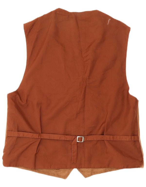VINTAGE Chaleco de ante para hombre Marrón medio