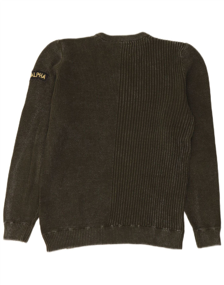 Jack & Jones Hombre Jersey De Cuello Redondo Jersey De Algodón Verde Medio