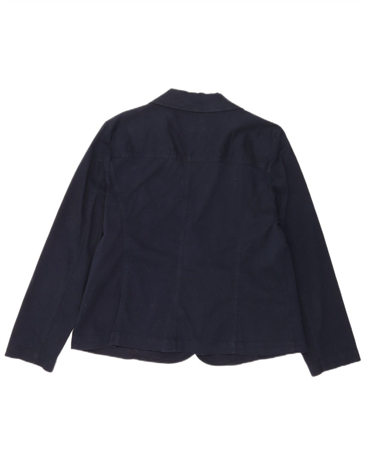 Laura Ashley Chaqueta Blazer de 2 Botones para Mujer UK 40 XL Algodón Azul Marino