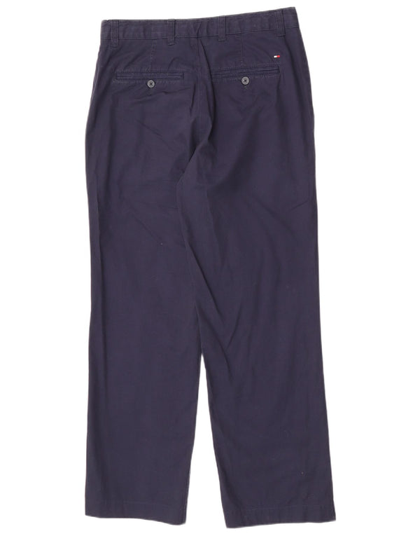 Tommy Hilfiger Pantalón chino recto para hombre W29 L30 Algodón azul marino