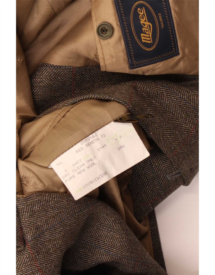 Magee Chaqueta tipo blazer de 2 botones para hombre UK 46 3XL Gris Herringbone Lana nueva