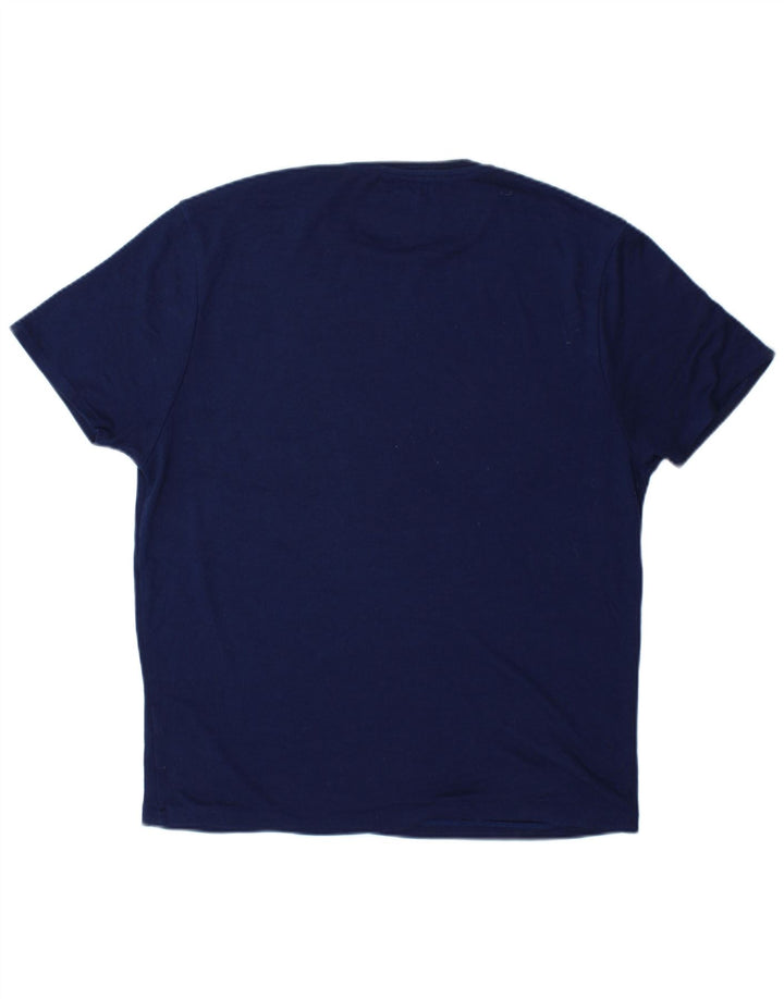 Zara Hombre Camiseta Top Grande Azul Marino Poliéster