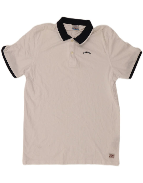 Jack & Jones Polo Hombre XL Algodón Color Block Blanco