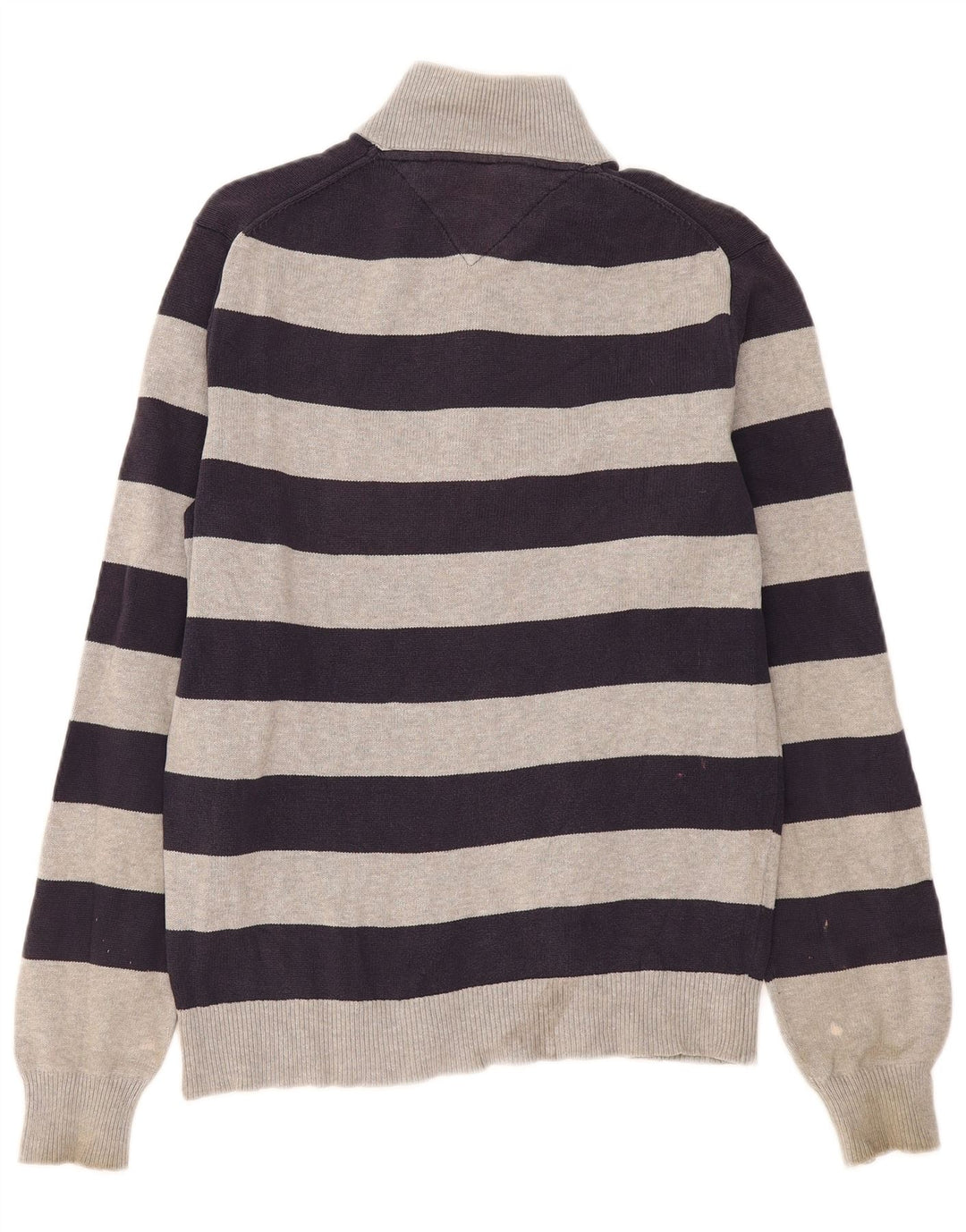 Tommy Hilfiger Jersey con cuello y cremallera para hombre de algodón a rayas gris medio