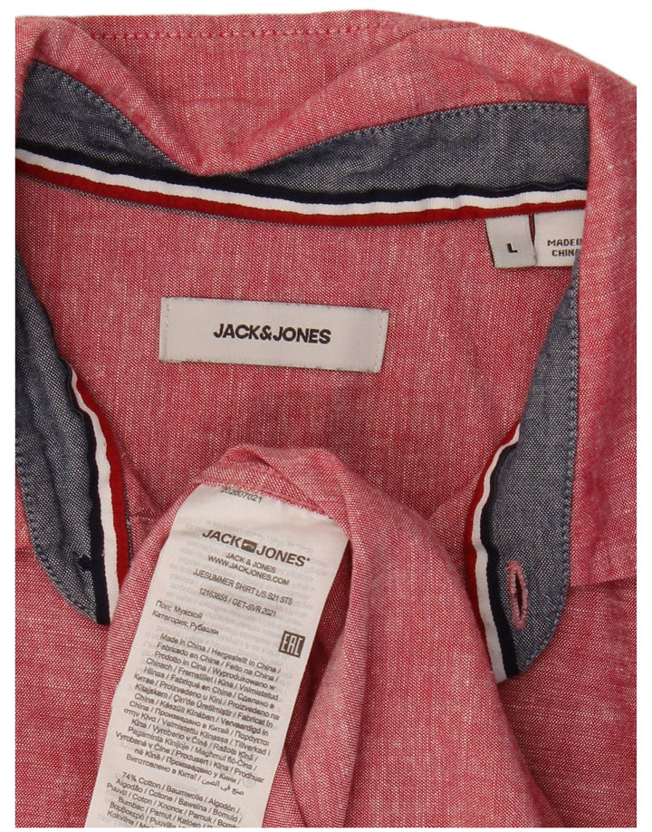 JACK & JONES Camisa Hombre Grande Rojo Algodón
