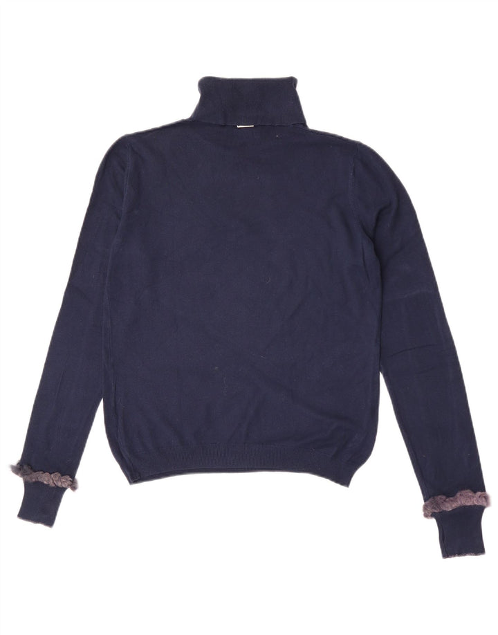 Liu Jo Jersey con cuello vuelto para mujer, talla 44, talla M, azul marino