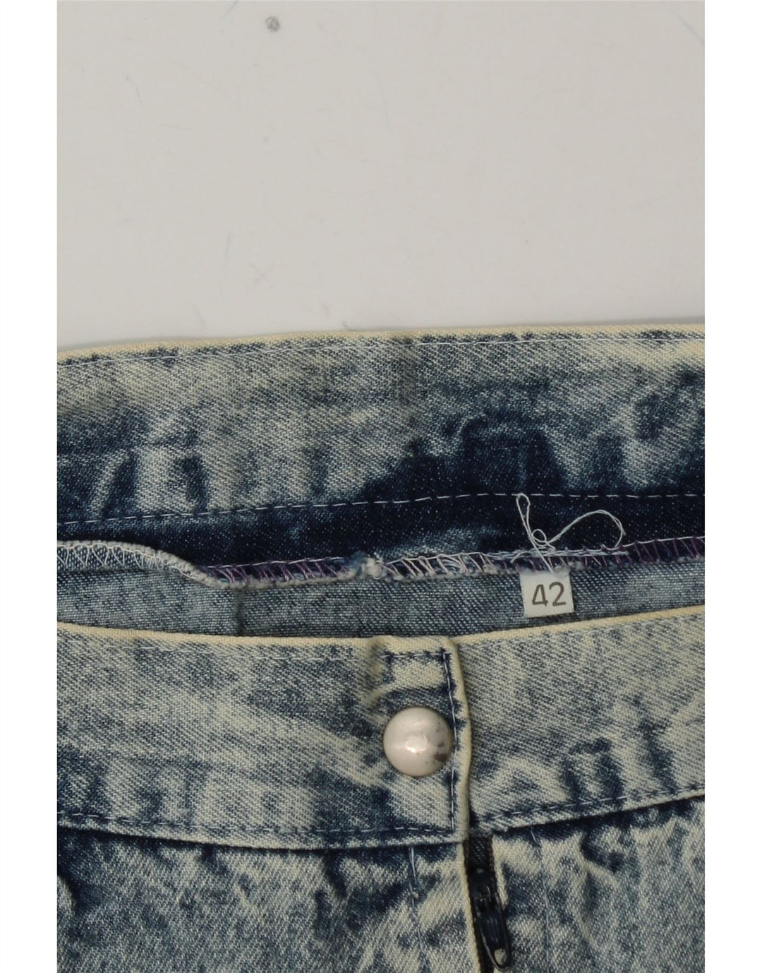 VINTAGE Falda trompeta vaquera para mujer IT 42 Mediana W26 Azul Floral