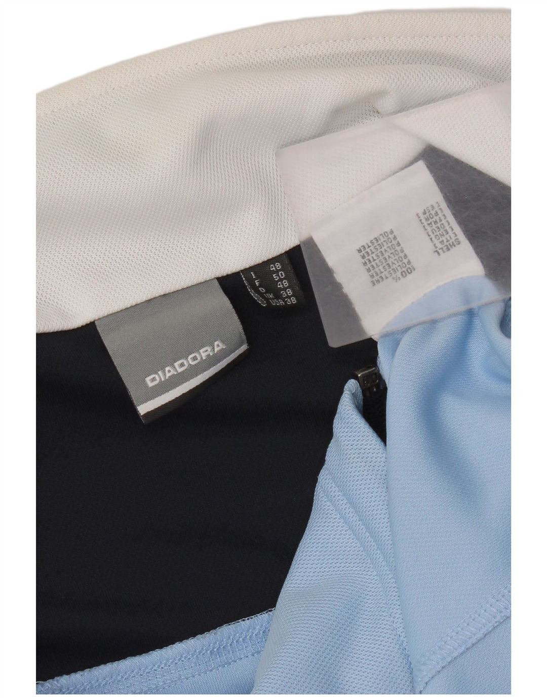 Diadora Chaqueta de chándal para hombre UIK 38 Poliéster color block azul medio