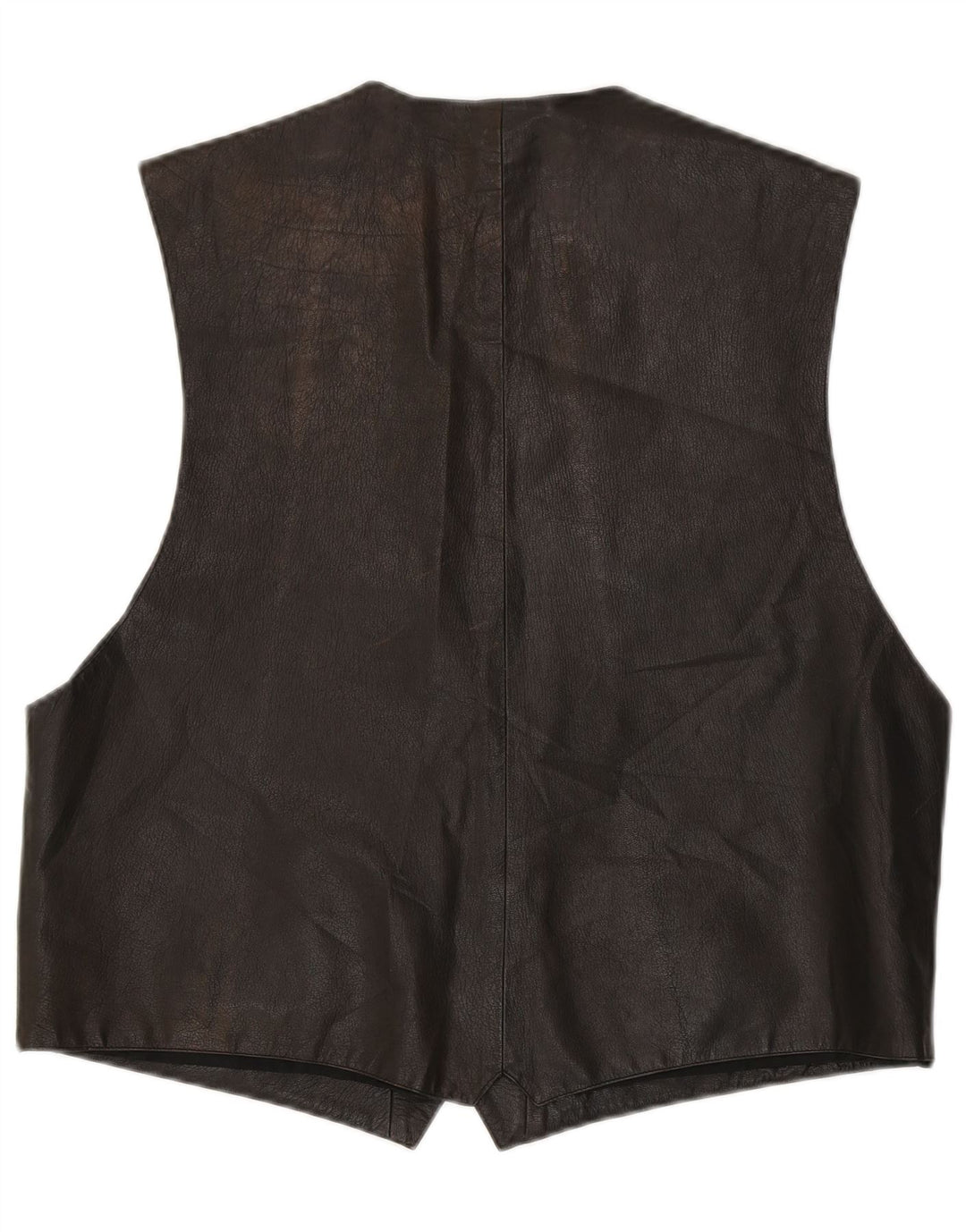 VINTAGE Chaleco de cuero para hombre IT 56 XL Marrón