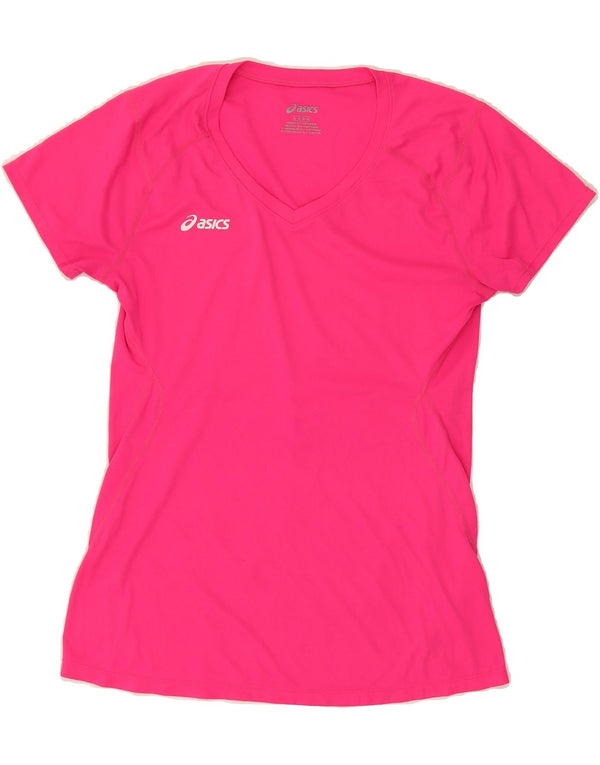 ASICS Womens T-Shirt Top UK 14 Large Pink Polyester