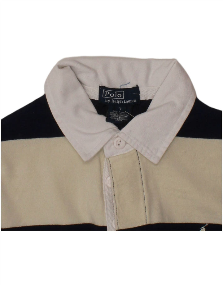 POLO RALPH LAUREN Polo de rugby para niño 6-7 años Blanco roto a rayas