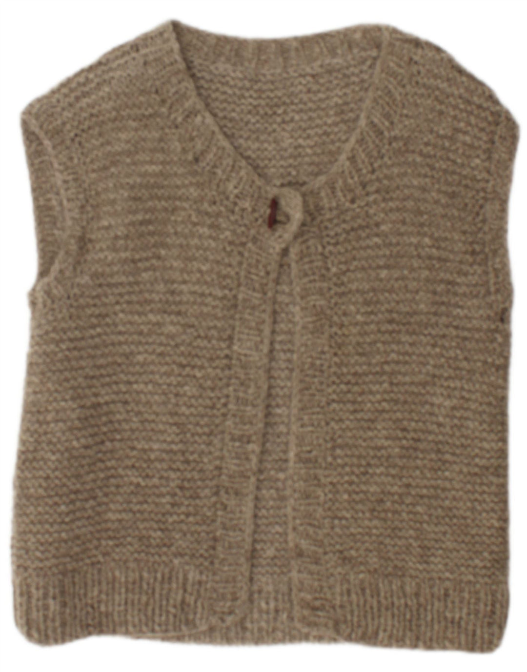 Vintage mujer sin mangas Cardigan suéter Reino Unido 14 gris medio