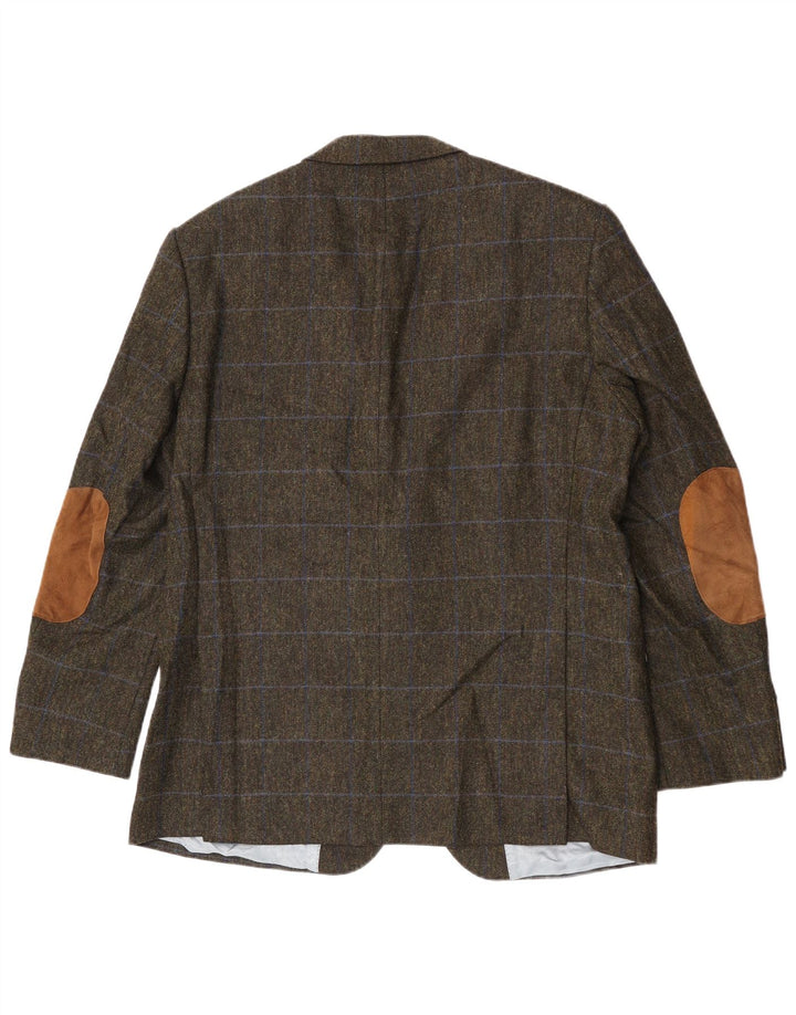 Barbour Chaqueta tipo blazer de 2 botones para hombre Reino Unido 44 Lana a cuadros verde grande