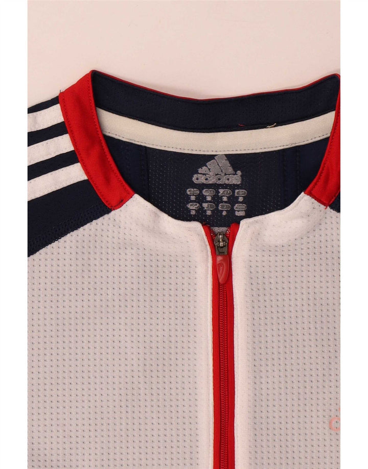 Adidas Hombre Climacool Zip Neck Camiseta Top Medium Azul Marino Colorblock