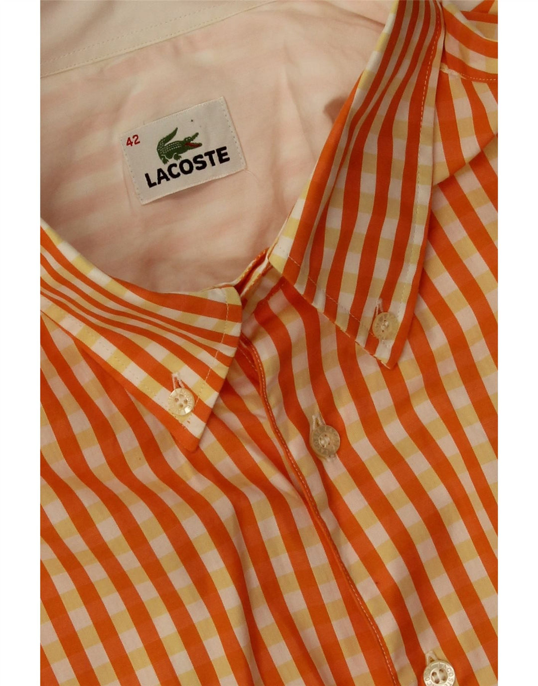 Camisa Lacoste para hombre talla 42 grande naranja guinga