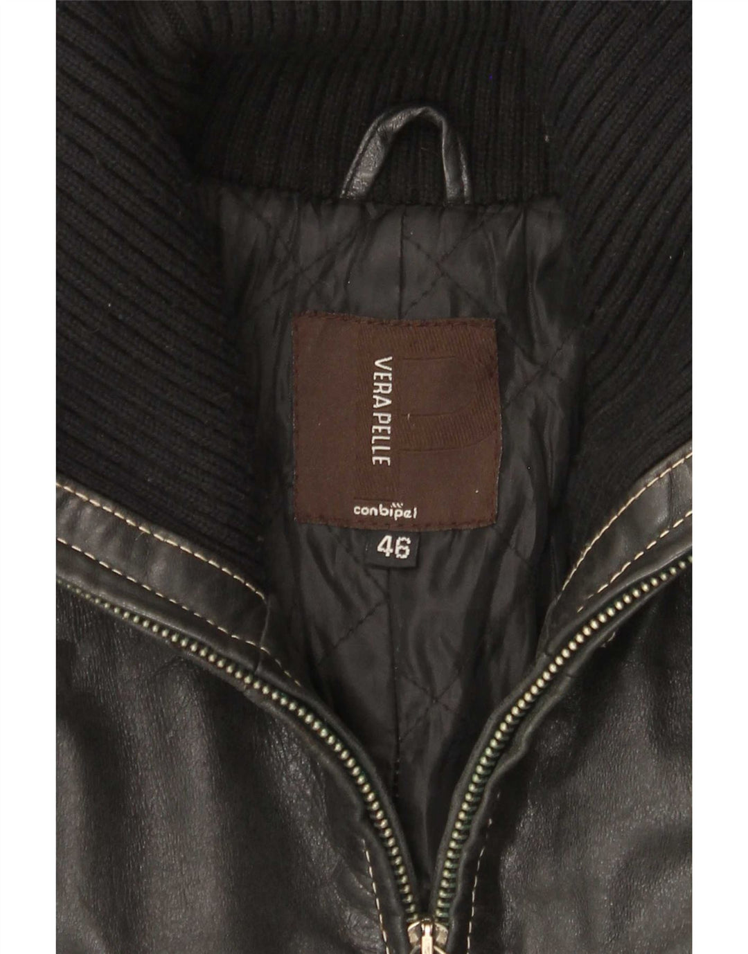 Abrigo de cuero para mujer Conbipel IT 46 Large Black Colourblock