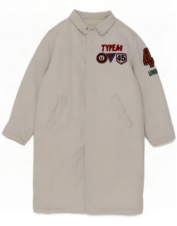 Abrigo acolchado gráfico para mujer de uniforme UK 42 Algodón blanco mediano