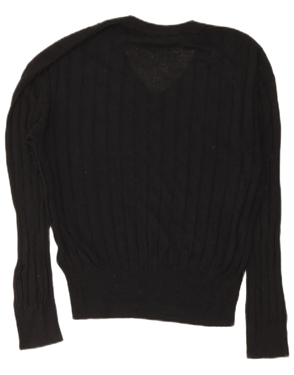Marks & Spencer Jersey con cuello en V para mujer UK 44 Viscosa negra mediana