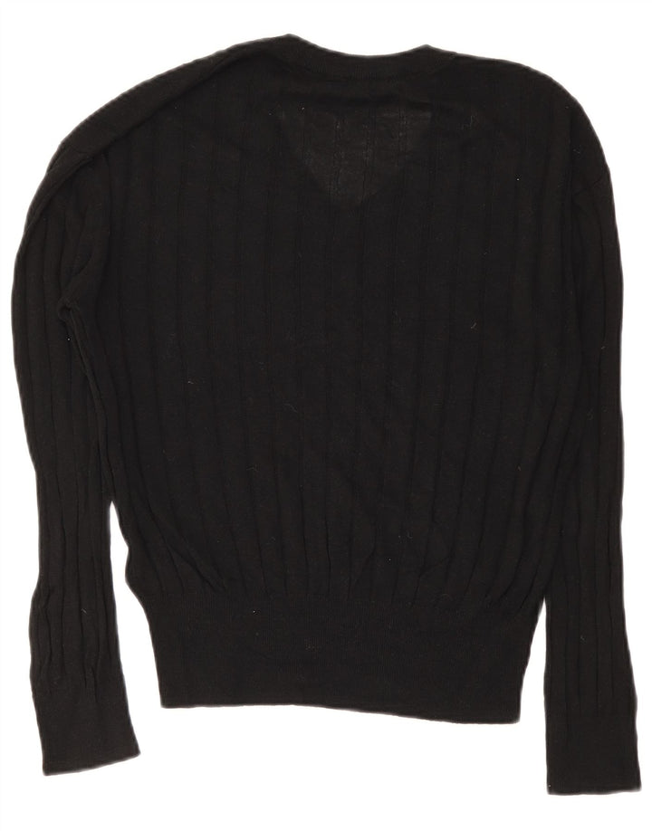 Marks & Spencer Jersey con cuello en V para mujer UK 44 Viscosa negra mediana