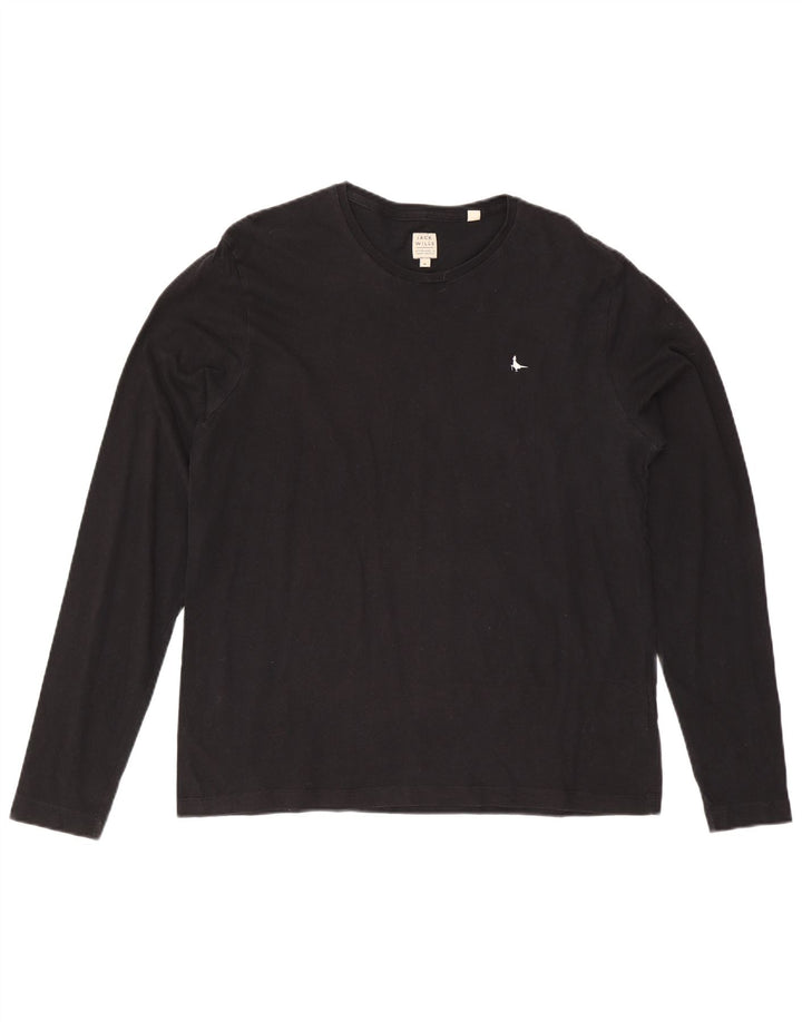 Jack Wills Camiseta Hombre Manga Larga XL Algodón Negro