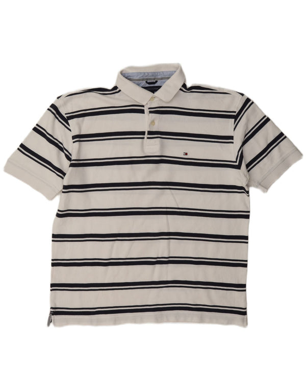 Polo Tommy Hilfiger Hombre XL Algodón Rayas Blanco