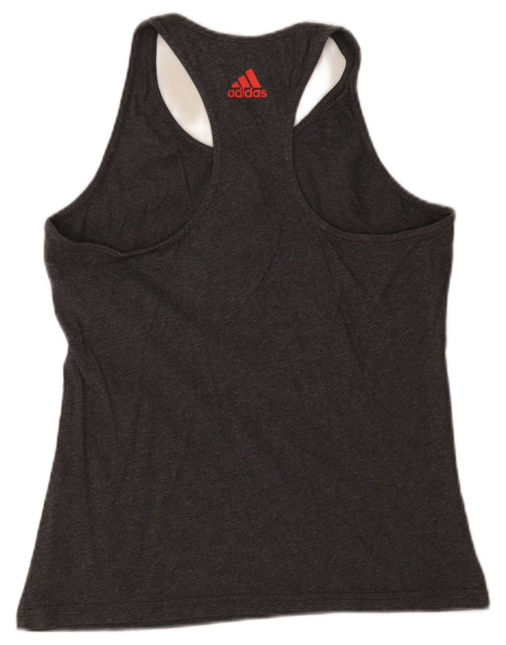 Adidas Mujer Gráfico Chaleco Top UK 8 Pequeño Gris Moteado