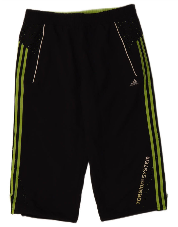 Adidas Bermudas gráficas para hombre, pantalones cortos deportivos, poliéster negro mediano