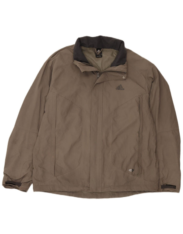 Adidas Chaqueta impermeable para hombre UK 40 Large Khaki Nylon