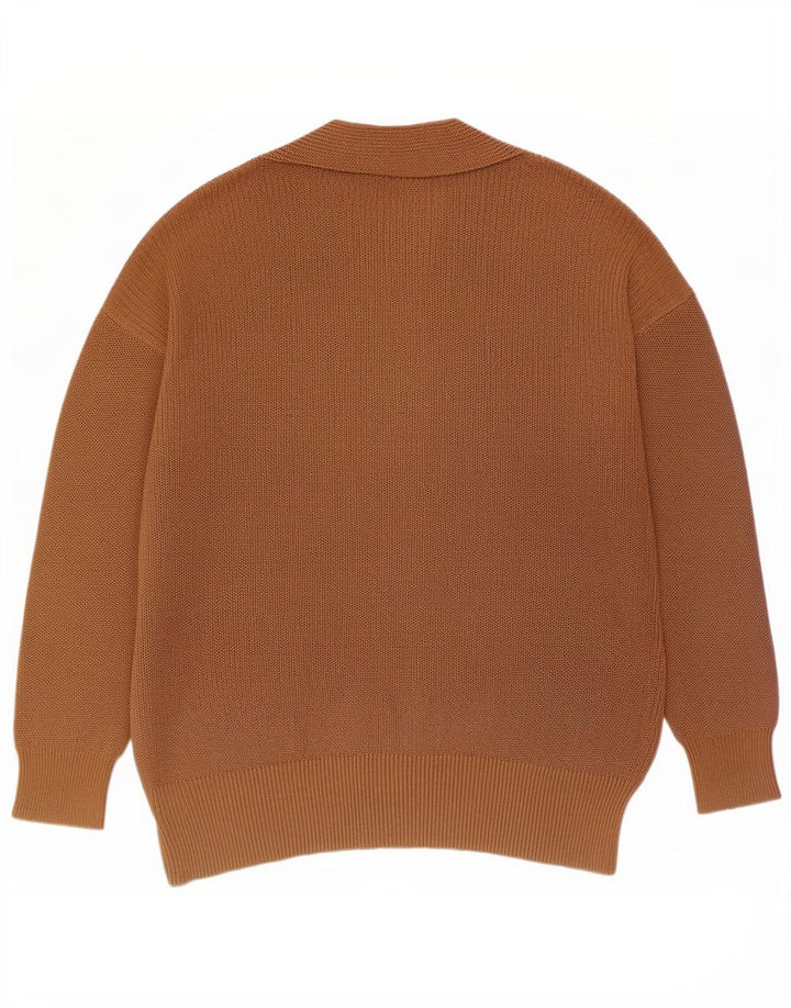 Massimo Dutti Cárdigan Largo para Mujer UK 44 Poliéster Marrón Medio