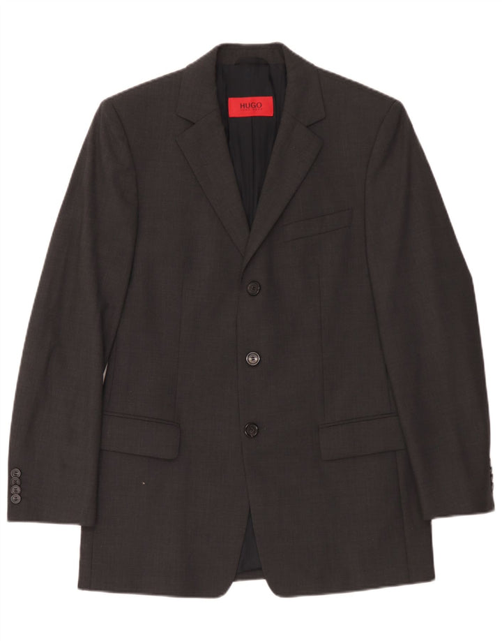 Hugo Boss Chaqueta tipo blazer de 3 botones para hombre EU 44 XS Lana virgen gris