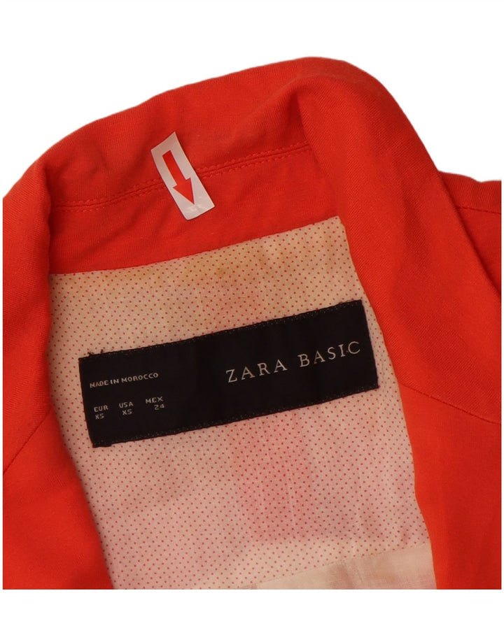 Zara Chaqueta Blazer De 1 Botón Para Mujer UK 6 XS Naranja