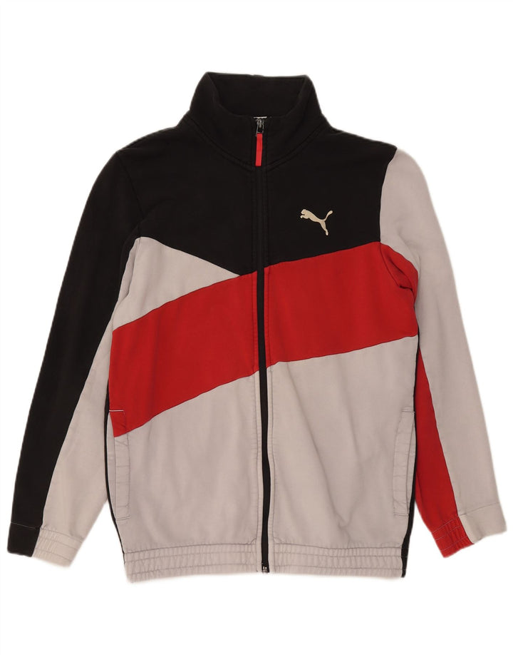 PUMA Mens Tracksuit Top Jacket Small Multicoloured Colourblock Cotton