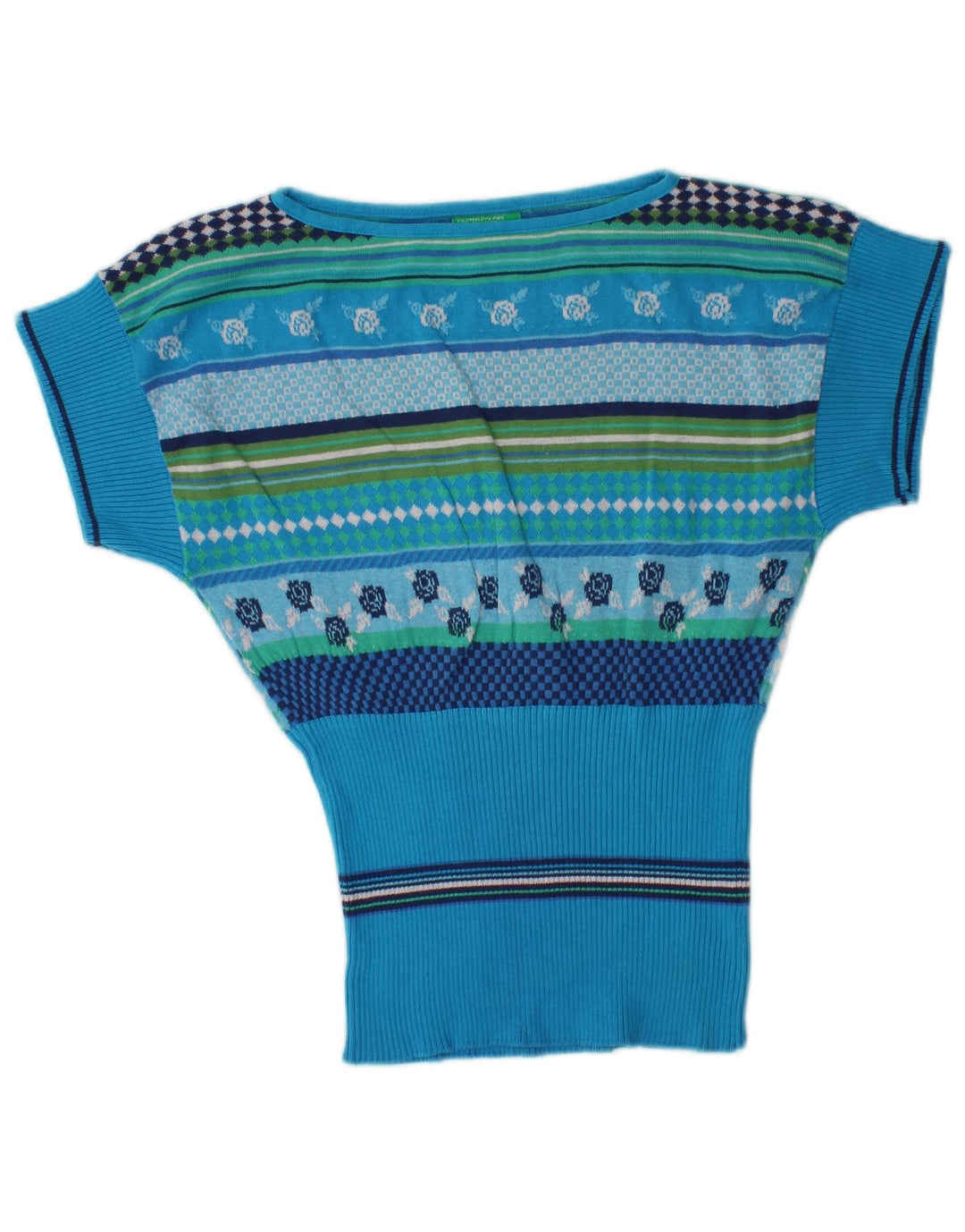 Benetton Jersey De Manga Murciélago Con Cuello Barco Para Mujer UK 40 Small Multicolor