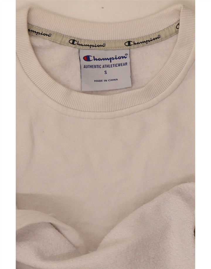 Champion Sudadera con gráfico de corte extragrande para mujer UK 10 Small White