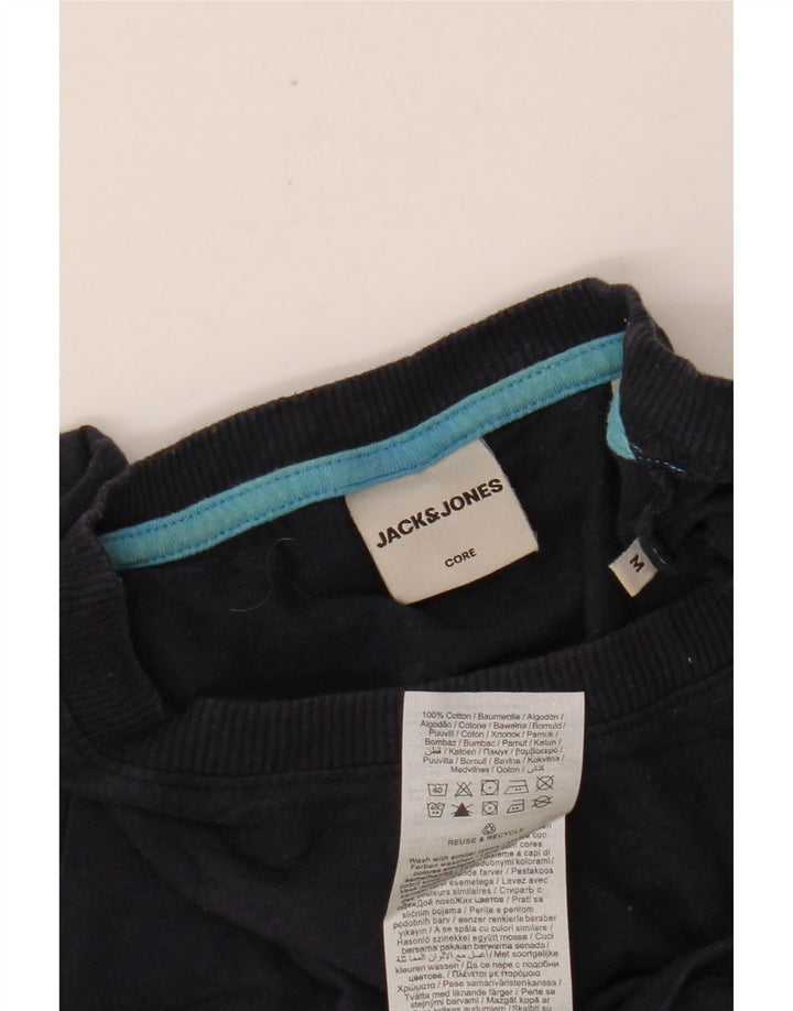 JACK & JONES Hombre Camiseta Gráfica Top Medium Azul Marino Algodón
