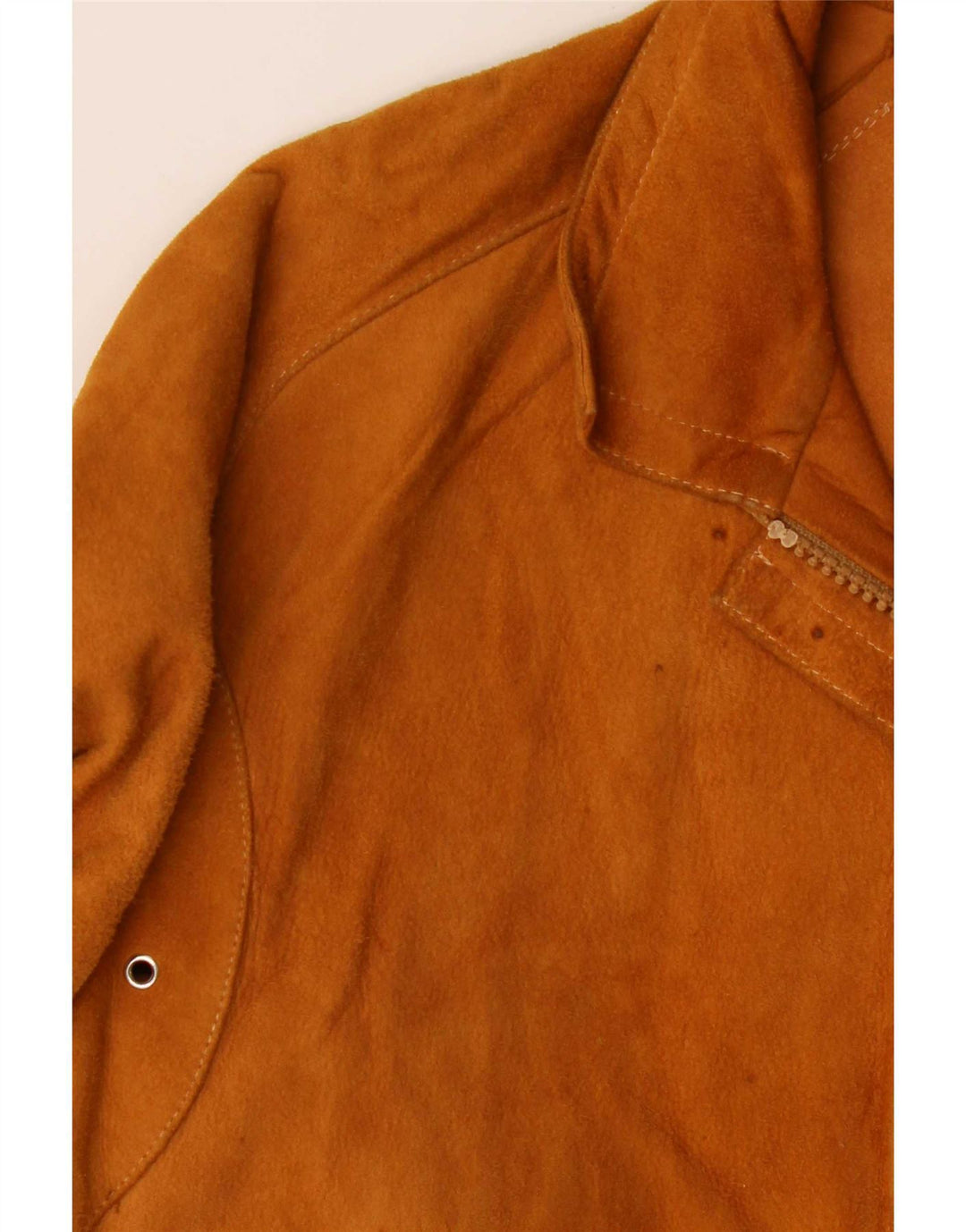 Chaqueta de ante vintage para mujer IT 46 cuero beige grande