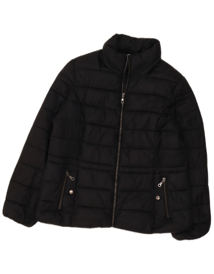 Marks & Spencer Chaqueta acolchada con capucha para mujer UK 46 Grande Poliéster negro