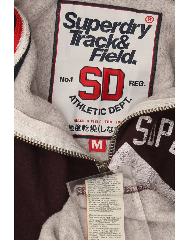 Superdry Jersey con capucha y cremallera gráfica para hombre de algodón en color burdeos medio