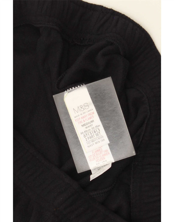 Marks & Spencer Pantalones de chándal de forro polar para hombre Poliéster azul marino medio
