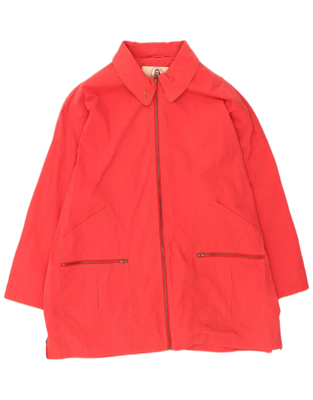 Vintage mujer chaqueta cortavientos de gran tamaño Reino Unido 22 3XL rojo