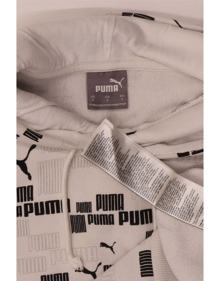 Puma Hombre Graphic Sudadera con Capucha Jersey Pequeño Algodón Blanco
