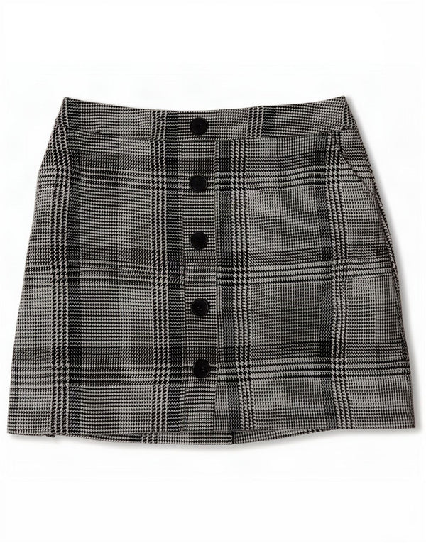 Marks & Spencer Minifalda para mujer UK 10 Small W28 Pata de gallo azul