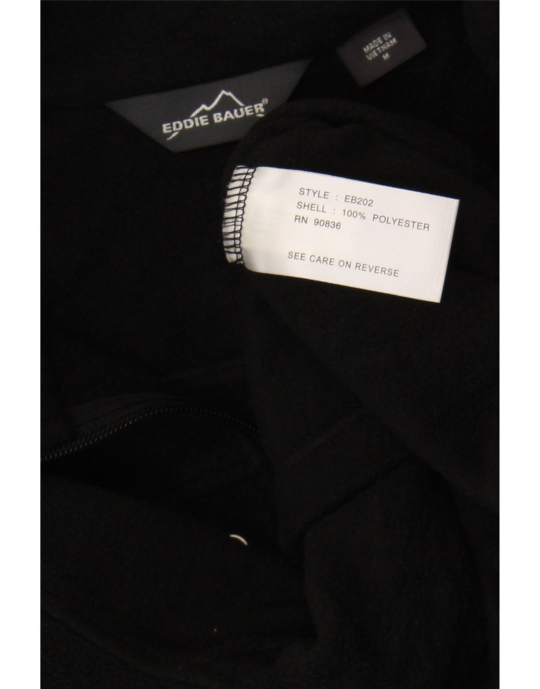 Eddie Bauer Jersey de forro polar con cuello y cremallera para hombre Poliéster negro mediano