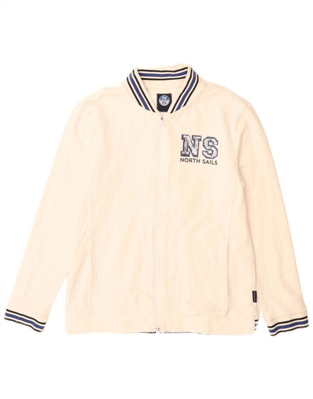 NORTH SAILS Chaqueta superior de chándal gráfico para mujer UK 40 Algodón blanco mediano