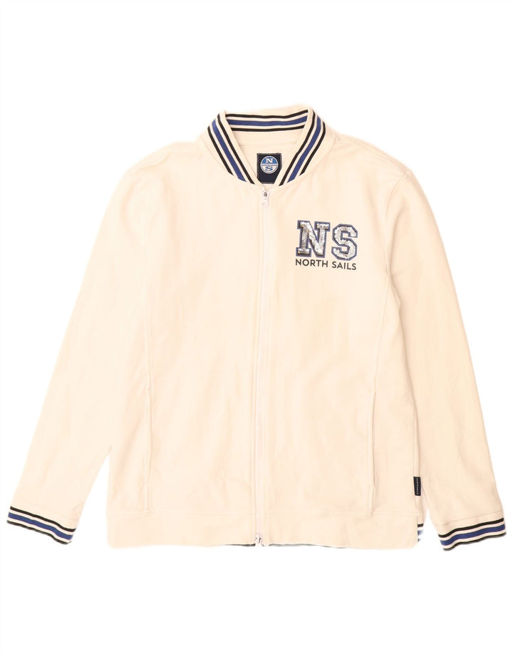 NORTH SAILS Chaqueta superior de chándal gráfico para mujer UK 40 Algodón blanco mediano