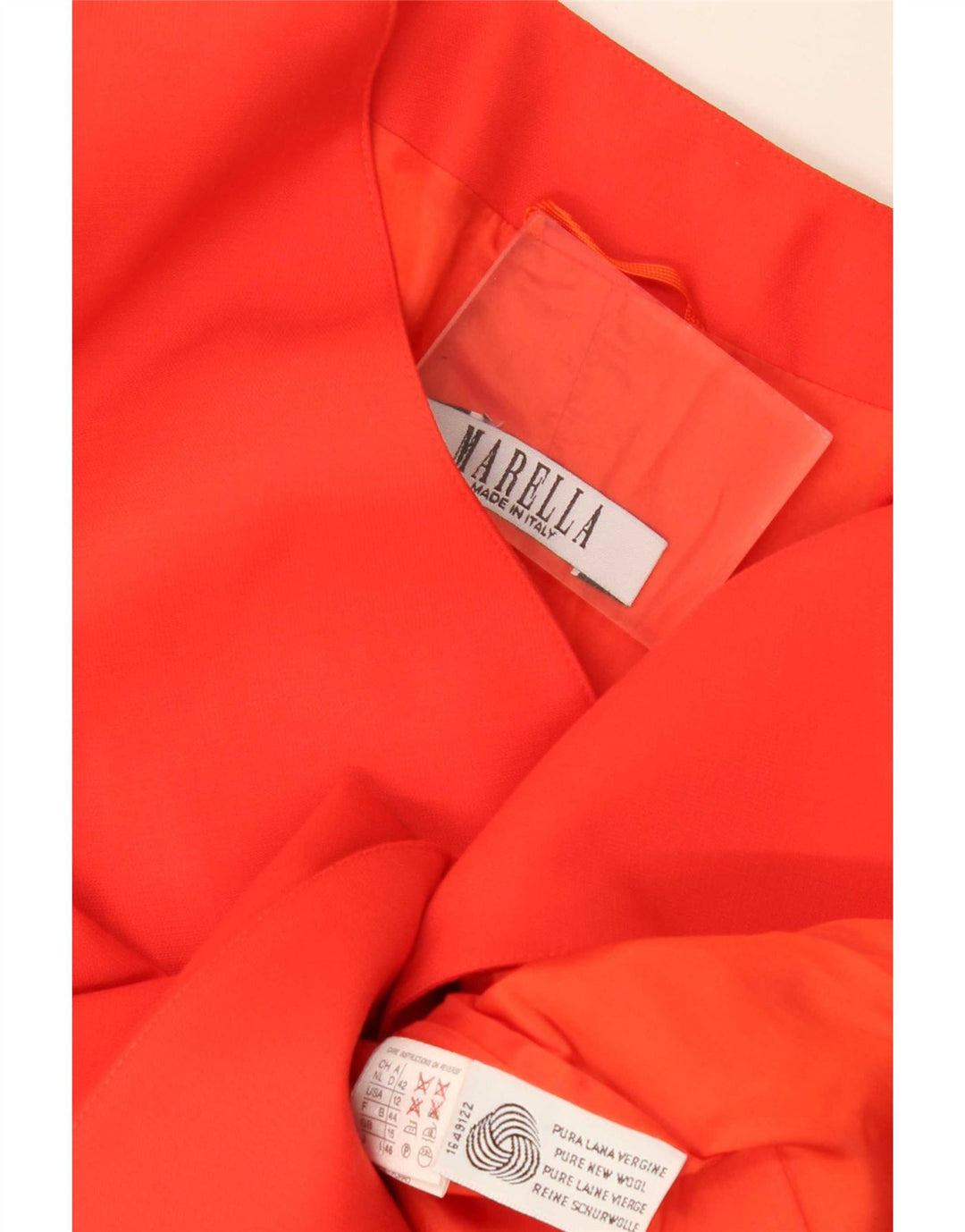 Marella Chaqueta Blazer de 2 Botones para Mujer UK 46 Grande Naranja Lana Virgen